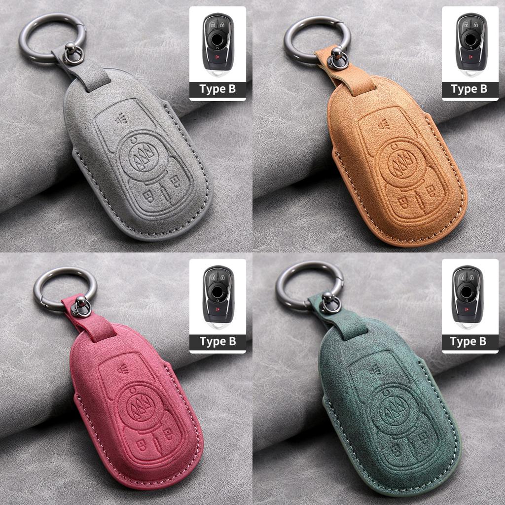 Leather Car Remote Key Case Cover Shell for Buick Verano Envision Avenir Lacrosse Regal Encore Excelle Enclave Anthem Cascada