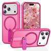 Магнитный Тонкий Чехол для iPhone 17 Pro Max/Air Невидимая Подставка Противоскользящий Ударопрочный Полупрозрачный Чехол для Телефона с Сильным Магнитом