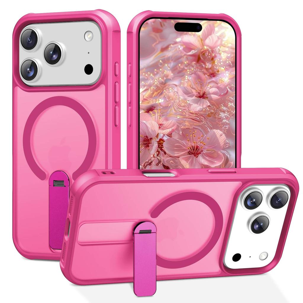 Магнитный Тонкий Чехол для iPhone 17 Pro Max/Air Невидимая Подставка Противоскользящий Ударопрочный Полупрозрачный Чехол для Телефона с Сильным Магнитом