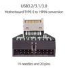 Xiwai USB Type E IDC разъем передней панели разъем для USB 20-контактный разъем адаптер расширения настольная материнская плата 3.2/3.1 3.0