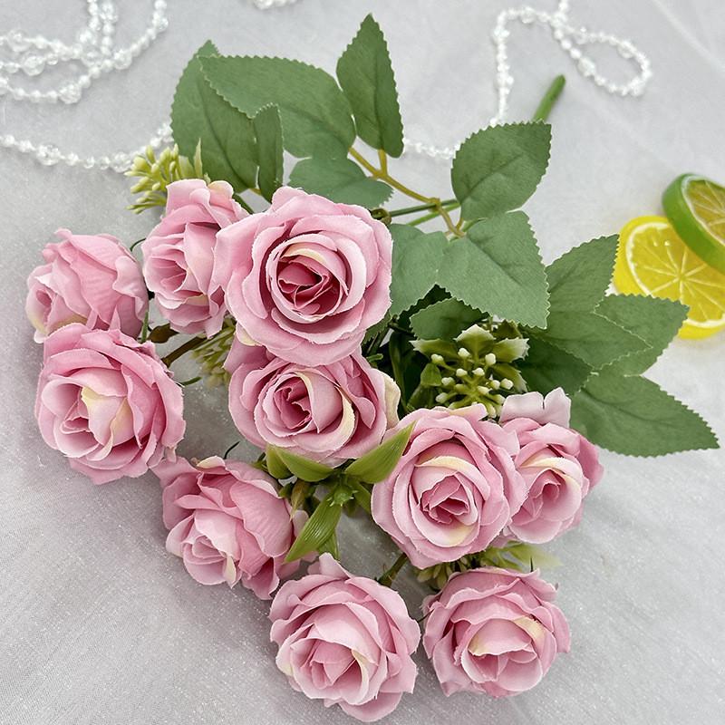 Artificial Flower Rose Wedding Hotel Restaurant Room Decoration Desktop Ornament