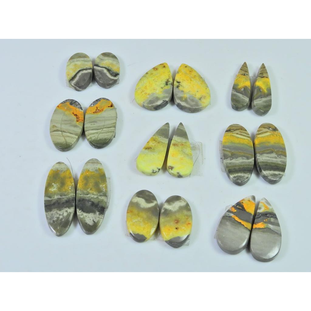 15-25 ММ Натуральный Яшма Шмель Пара Микс Кабошон Драгоценный камень 09 Лот Пар C-747