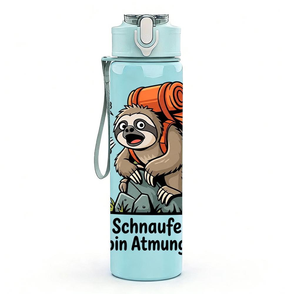1PC Backpack Sloth German Quote Graphic,750ml Color Plastic Sports Water Bottle,Leakproof Flip Straw Lid,Suitable for Sports Office Home Use