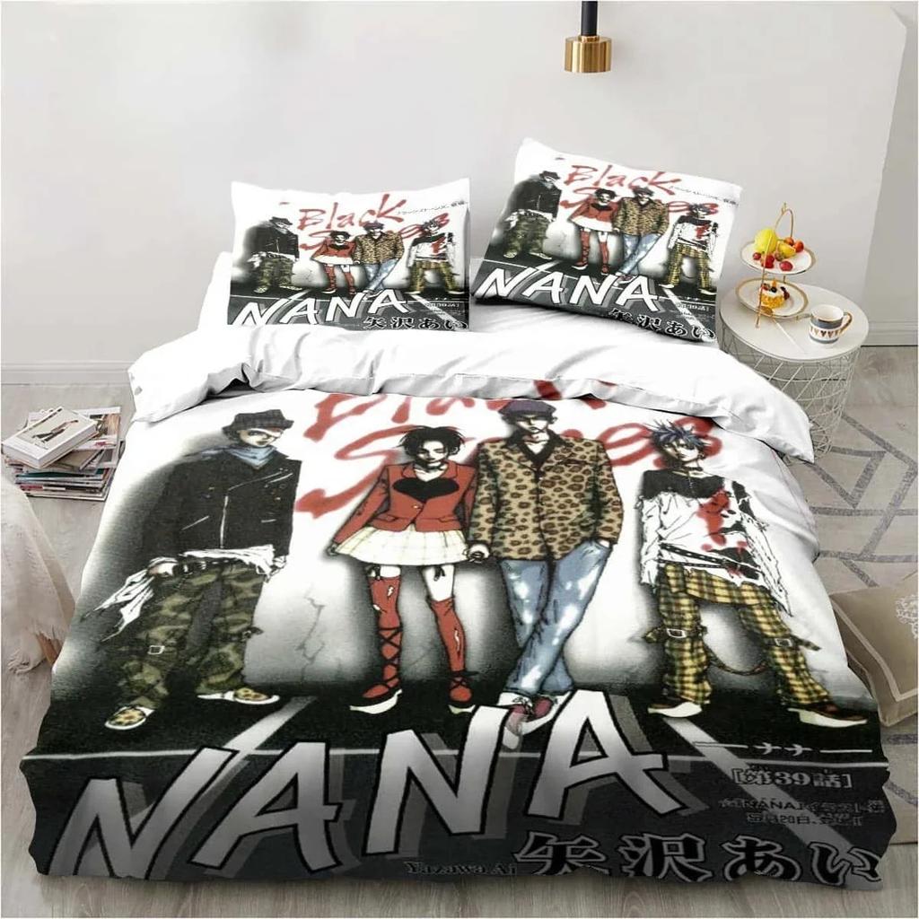 3D-принт мультфильмы черный камень NANA Manga комплект постельного белья односпальный двуспальный двуспальный комплект постельного белья для взрослых и детей спальня пододеяльники комплекты