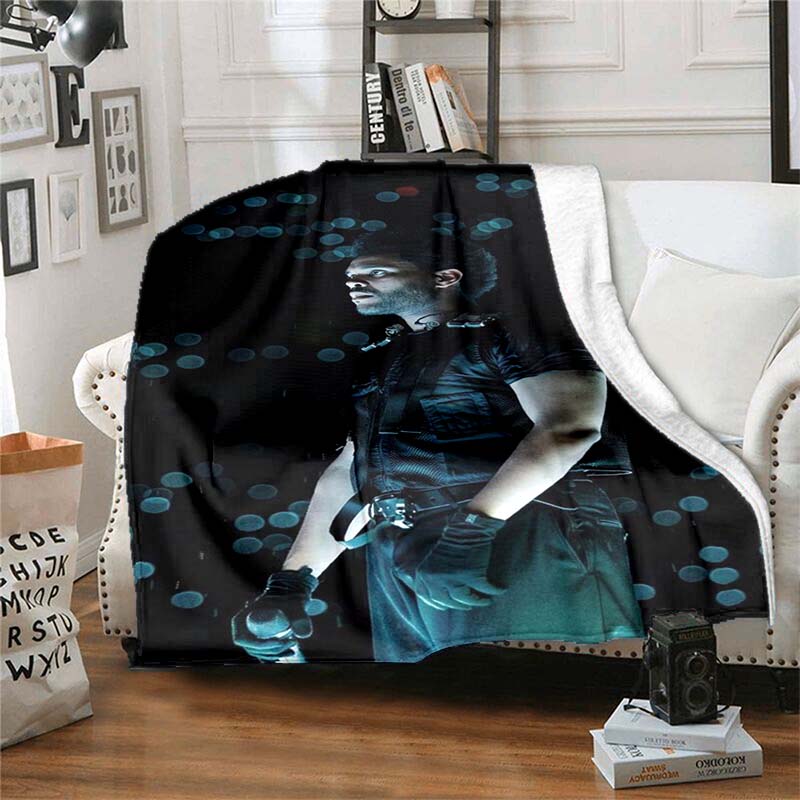 The customizable T-The Weeknd flannel soft blanket is suitable for home, bedroom, bed, sofa, travel, and children's use.