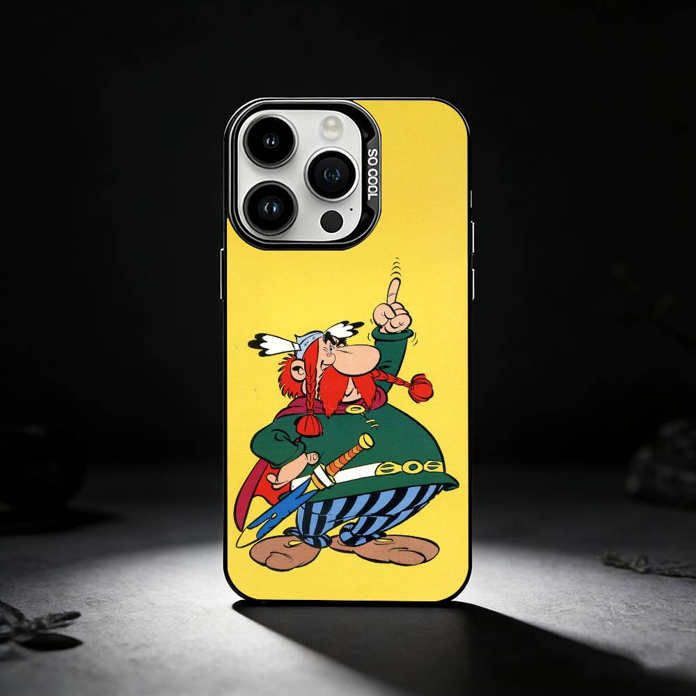 A-Астерикс C-Мультфильм O-Обеликс Чехол для телефона для iPhone 17,16,15,14,13,12,11 Plus,Pro Max,XS,Цветной серебристый чехол для телефона