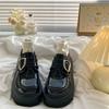 2025 осень черные толстые каблуки ретро британский стиль мокасины jk single туфли маффин платформы маленькие кожаные туфли женские новые модели