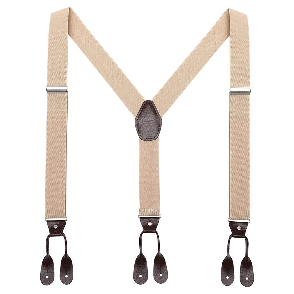 Винтажные подтяжки для мужчин и женщин с кожаной отделкой Y сзади, регулируемые эластичные подтяжки для брюк, ремень для свадебной вечеринки