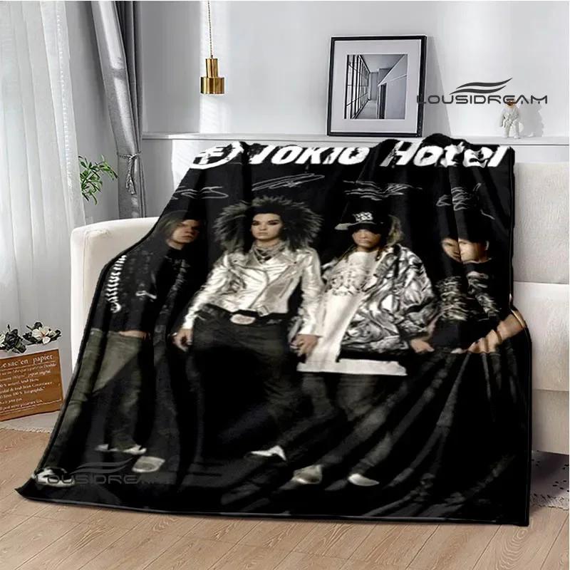 Одеяло с принтом группы Tokio Hotel Детское теплое одеяло Мягкое уютное одеяло из фланели Одеяло для дивана-кровати Дорожное одеяло Подарок на день рождения