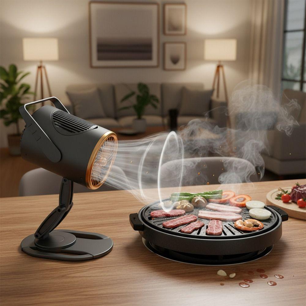 Rotatable Desktop BBQ Exhaust Fan Foldable Countertop Cooker Hood Cooking Exhaust Filter Hotpot