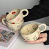 Керамическая кружка для кофе с цветочным узором