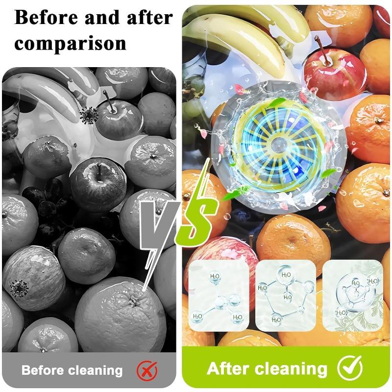Fruit and Vegetable Cleaning Machine, 5-Min Rapid Fruit Vegetable Meat Purifier with Suction Cup Base - Wireless Charging (White)
