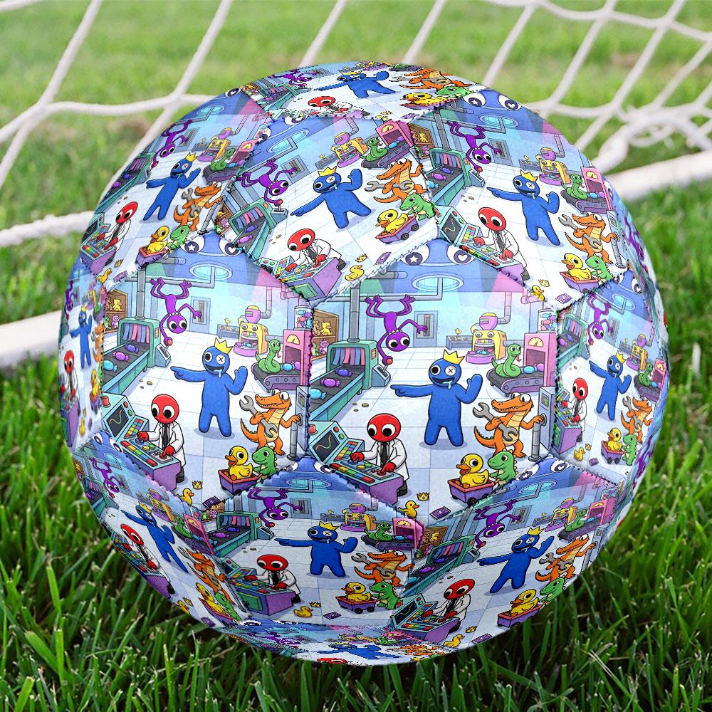 Game Rainbow Friends Print Size 5 Soccer Ball, Standard Match Football for Sports Game and Team Practice, Ideal Gift for Soccer Fans