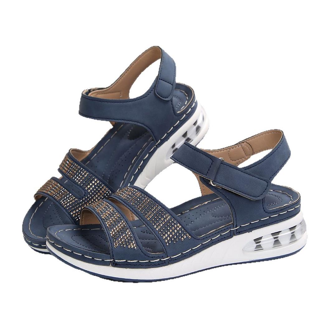 Female Open Toe Women's Sandals Outdoor Casual Sandals Women Crystal Round Toe Wedges Plus Size Shoes Women