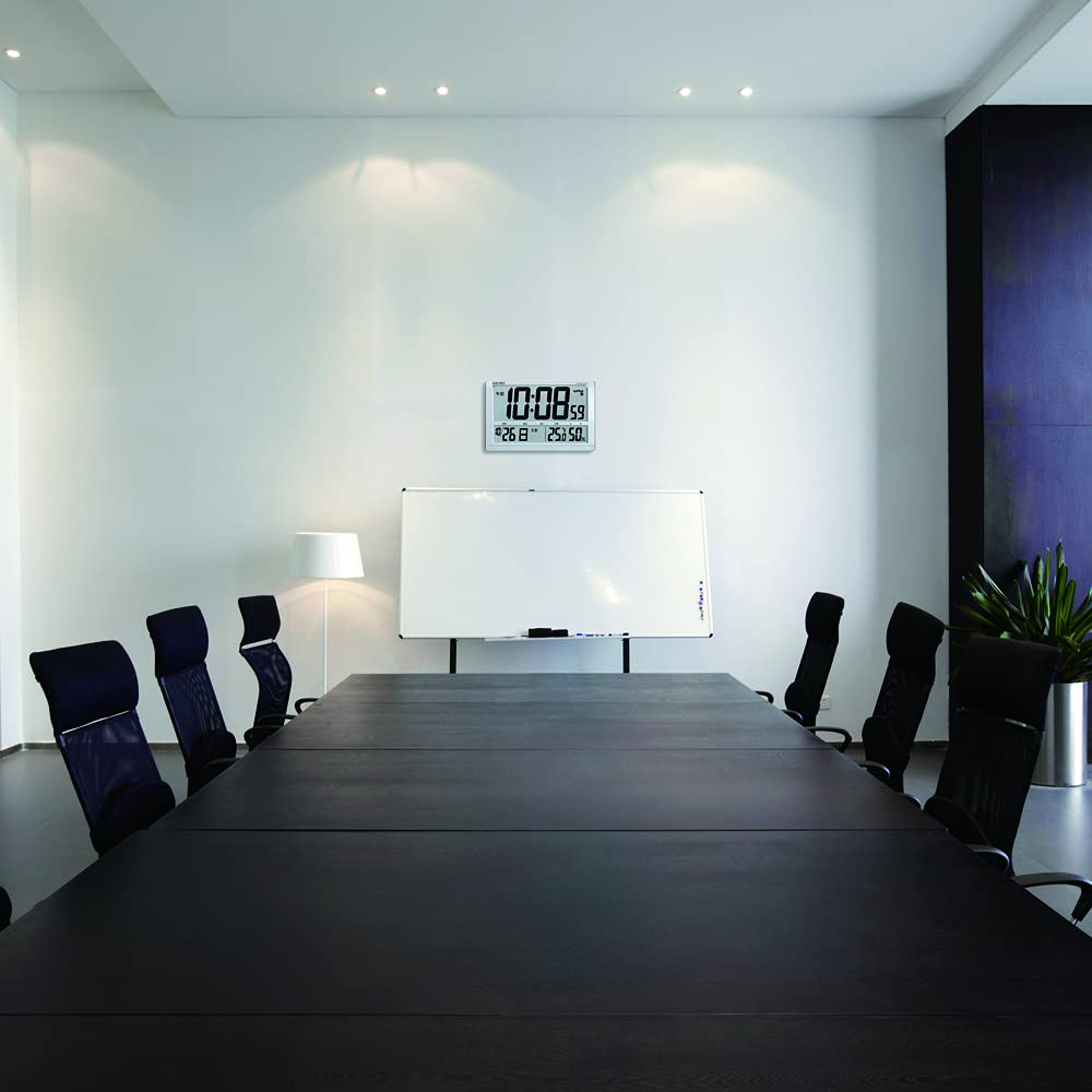 Seiko Часы Seiko Настенные часы Настольные часы Радиоволны Цифровой календарь Rokuyo Дисплей температуры и влажности Большой серебристый металлик SQ433S SEIKO