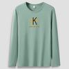 PK Plus Size Мужская футболка с длинными рукавами из чистого хлопка с круглым вырезом S-5XL
