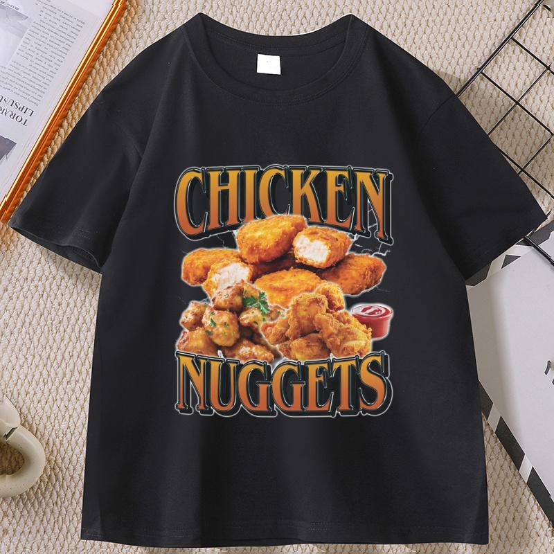 Chicken Nugget Vintage Graphic Women TShirt Funny Nuggets Meme T Shirt Retro Comfortable 90s Graphic Trendy Tee Streetwear Tops