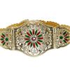 Elegent Gold Color Dress Belt For Women Bride Wedding Jewelry Colorful Crystal Waistband