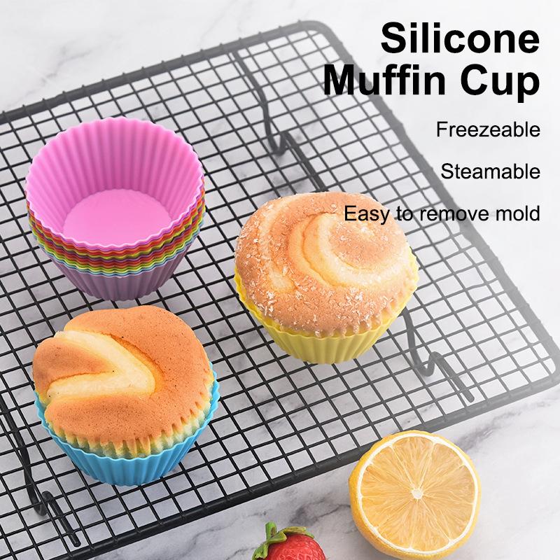 12/24 шт. Силиконовая форма для торта круглой формы, формочки для маффинов, кексов, для выпечки, для пудинга, желе, чашки для десерта, кондитерские изделия, кухонная утварь для дома, без БФА