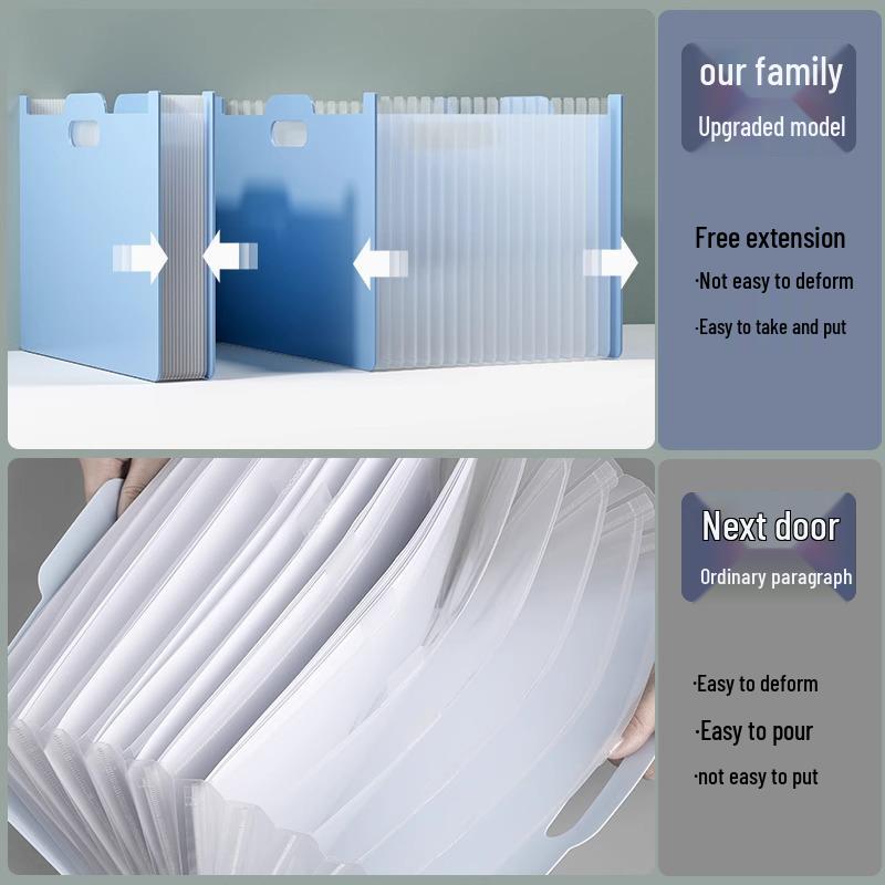 Папка-гармошка формата A4 с расширением - Настольный органайзер большой вместимости для студентов и офисного использования