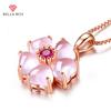 BELLA BOX Powder Crystal Rose Gold Color Lovely Sweet Classic Temperament Pendant Necklace For Women Charm Wedding Engagement Fine Jewelry New Trendy