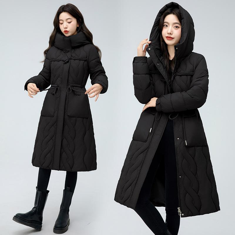 New Coat Women's Mid Length Fashionable New Slim Fit Thickened Down Coat Winter Waist Fashion Cold Proof Coat