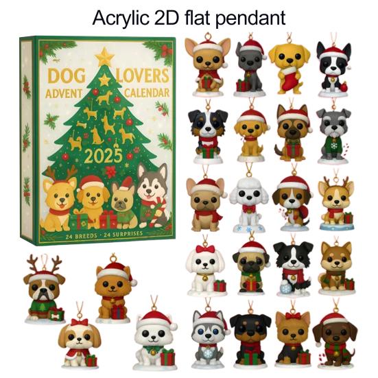 Календарь ожидания для любителей собак, Рождественский календарь обратного отсчета с 24 породами собак, Подарочный набор-сюрприз на щенячью тематику