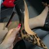 Hot Sale Women's Shoes Shallow Women's High Heels Fashion Leopard Print Party Pumps Women Sexy Pointed Toe Heels Women