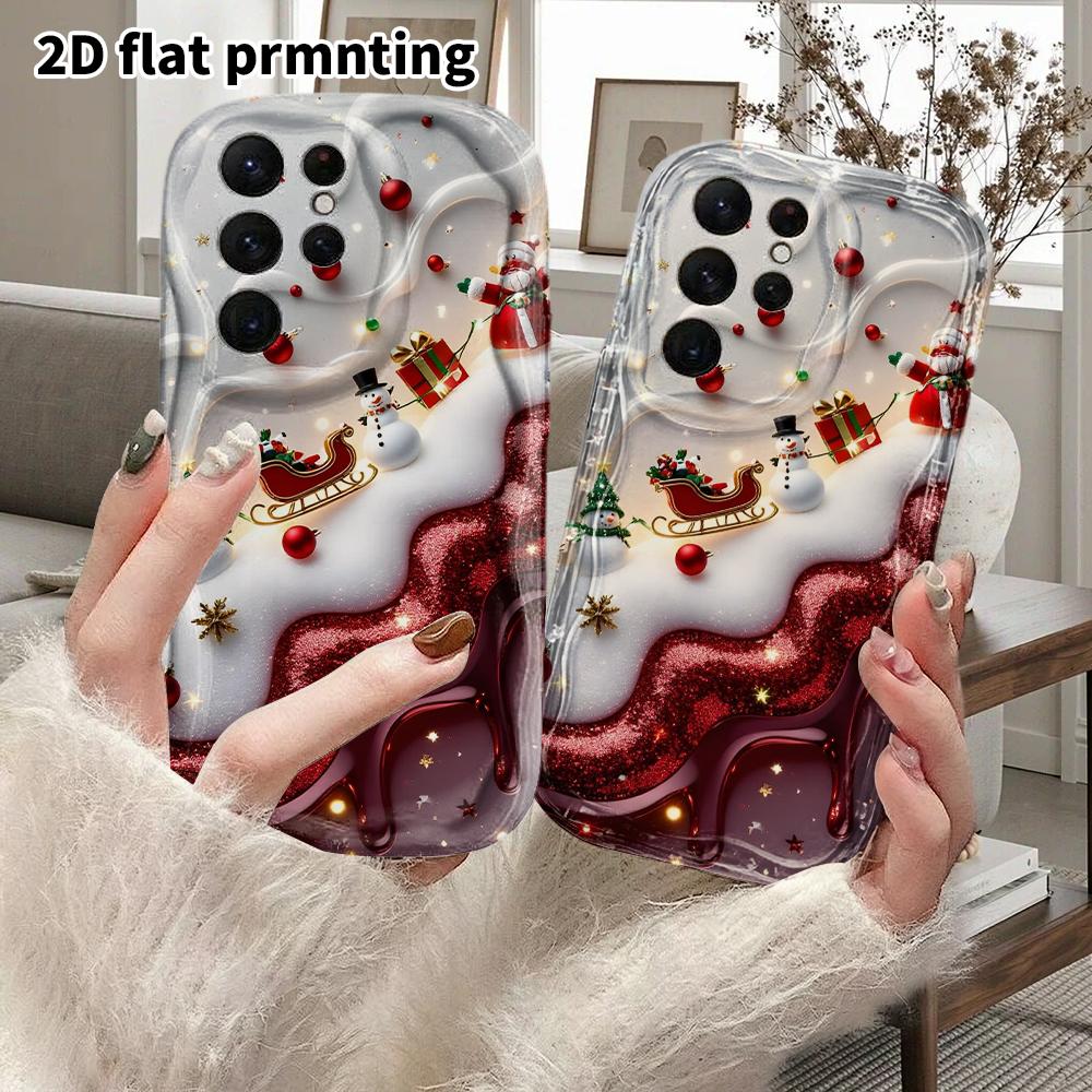 Phone Case: 2D Flat Samsung Galaxy A34 A35 M05 M06 S20 S22 S21 FE Plus 5G Protective Case, Couple Style, Snowy Slope, Christmas and Halloween Gift