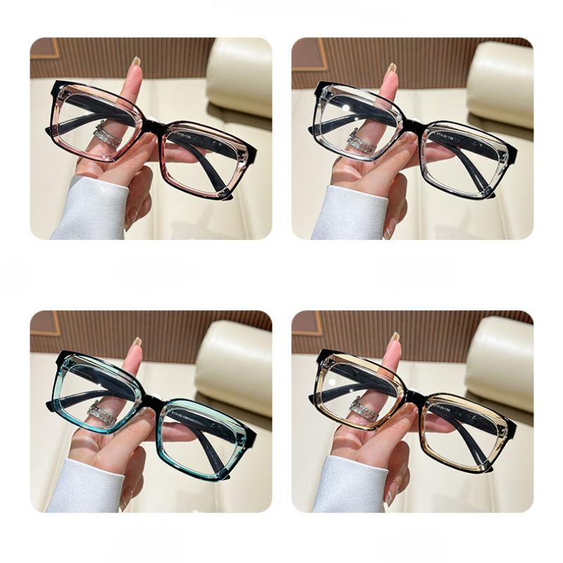 Anti Blue Light Reading Glasses Women Trendy Transparent Large Frame Far Sighted Eyeglasses