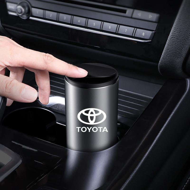 Автомобильная наклейка Для Toyota Camry corolla Yaris verso auris C-HR Алюминиевый Автомобильный Мусорный Бачок Авто Органайзер Сумка для Хранения Пепельница авто