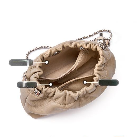 Сумка из натуральной кожи. Популярная сумка 2023 года. Сумка подмышки с цепочкой. Женская плиссированная сумка с облаками. Женская сумка. Сумка через плечо из воловьей кожи на одно плечо. Золотая шариковая цепочка.