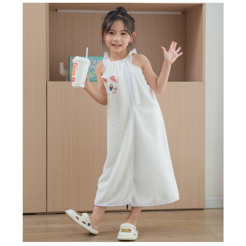 Новое детское носимое банное полотенце, юбка для душа на подтяжках, впитывающая флисовая юбка для душа из кораллового флиса, которая не легко линяет