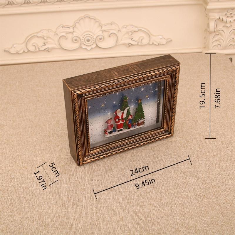 Festival Memory Showcases Combining Rotating Snow Effect Battery Power Melodies Player And Shatterproof Frame Structure