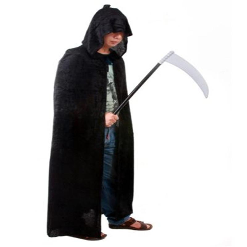 1/2/3pcs Black Halloween Party Cloak Cosplay Dress Up Costume Reaper Big Cloak Devil Hat Long Cloaks Scary Witch Devil Role Play