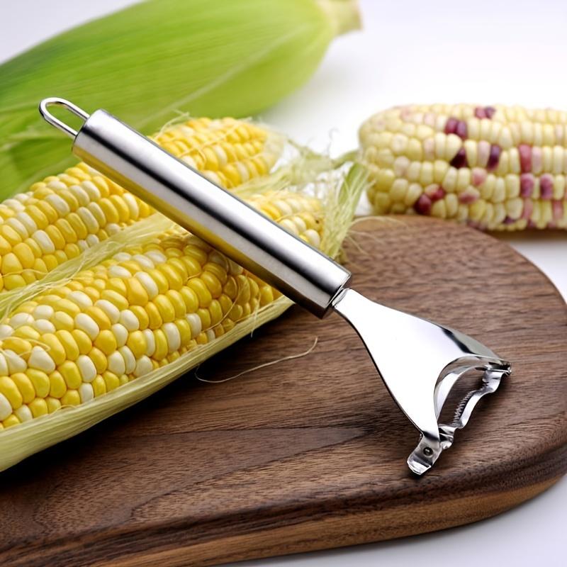 1pc Stainless Steel Corn Planer, Corn Peeler, Cob Remover Tool With Ergonomic Handle, Kitchen Gadgets