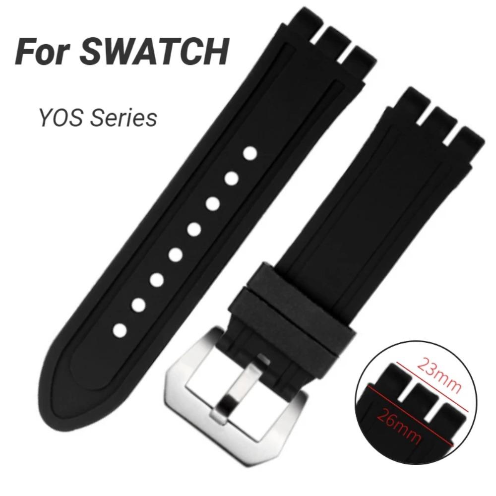 Мужской Женский Силиконовый Ремешок для Часов Мягкий Ремешок для Часов SWATCH Серии Yos Аксессуары для Часов