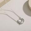Tancise S925 Sterling Silver Light Luxury Hollowed Out Moon Pendant Necklace Women's Fashion Versatile Necklace