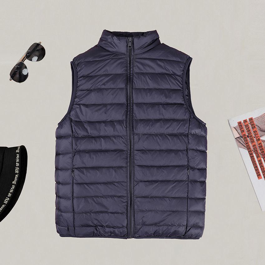 Sleeveless Down Jacket For Men Pure Warm Pocket Vest Coat High Quality Lightweight Down Duck Vest Coats Male