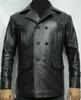 Handmade Stylish Coat Men's Genuine Leather Black Blazer New German Submarine