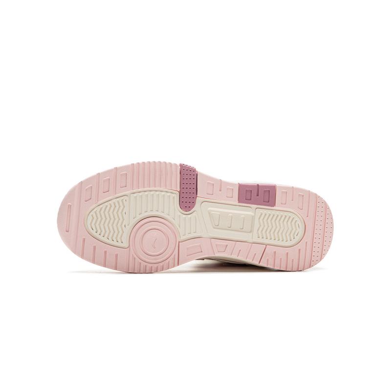 Li Ning Kids Versatile Non-Slip Wear-Resistant Rebound Lightweight Shock Absorbing High-Top Casual Shoes Kids Casual Shoes White Pink YKCU194-24