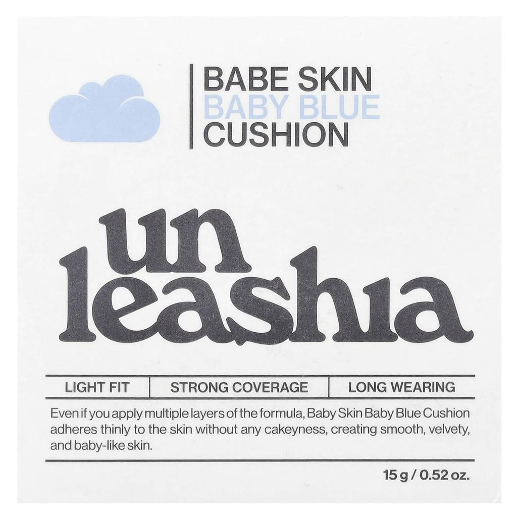 UNLEASHIA Babe Skin Baby Blue Cushion, SPF 40/PA++, 21C Baby Cheek, 15 G (0.52 Oz)