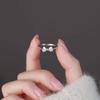 Simple Bow Ring Femininity Niche Ins Cute Opening Adjustable Index Finger Ring Autumn and Winter