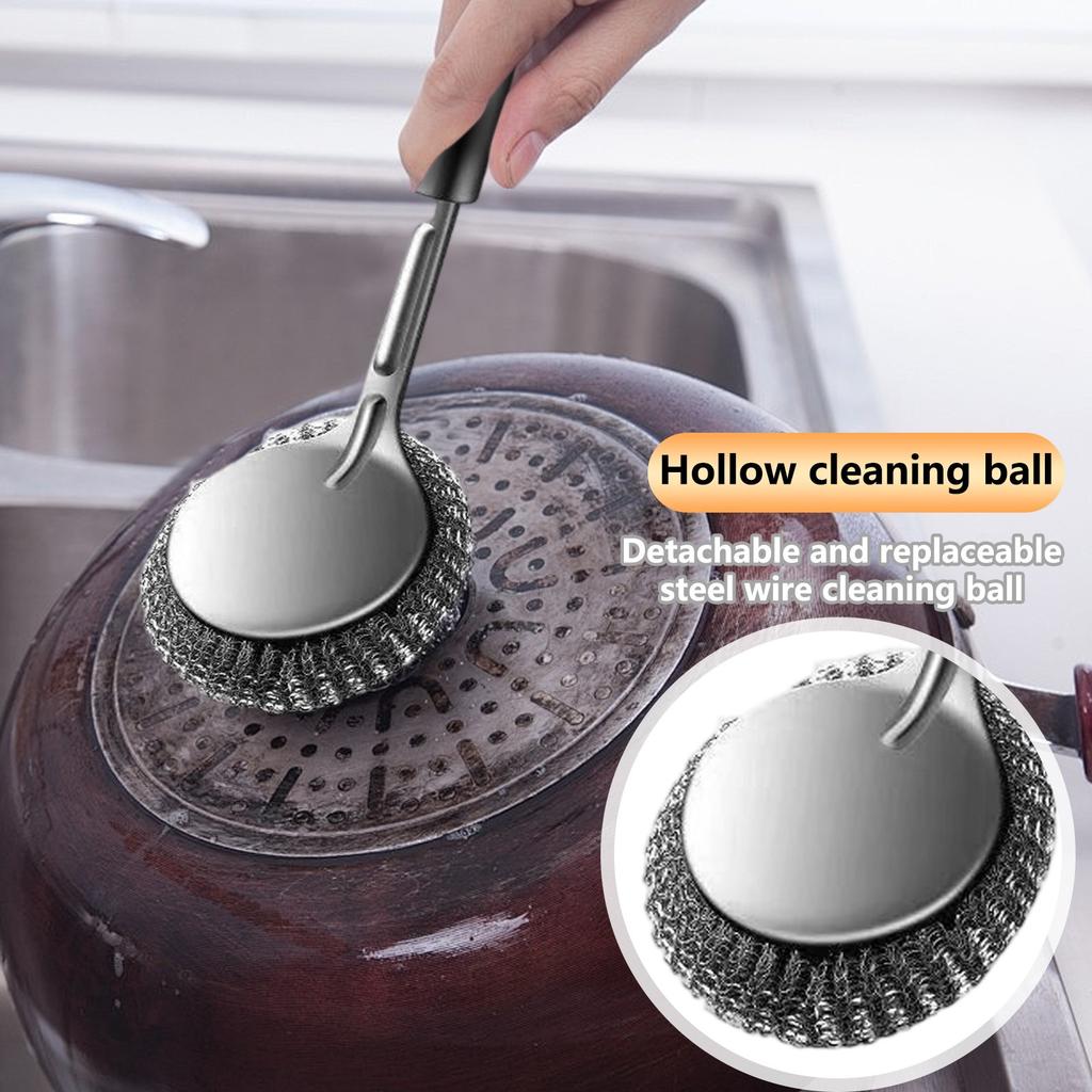 Stainless Steel Pot Brush, Kitchen Specific Washing Pot Steel Wire Ball Brush