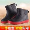 Spring and Autumn Short Women's Rain Shoes Thickened Waterproof Glue Shoes Kitchen Mom Women's Short Rain Boots Women's Wading Shoes Foot Protectors