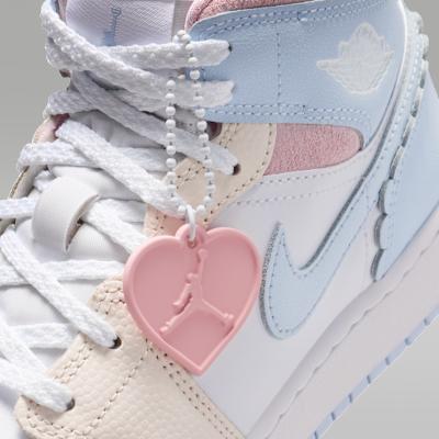 Kids' Sneakers Nike Jordan 1 Mid SE Love Is In The Air (GS) Half Blue/Pale Ivory/White/Half Blue