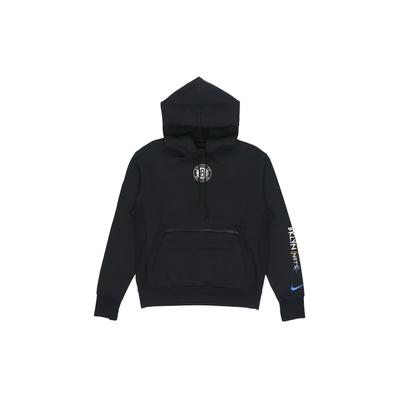 Nike Мужская флисовая толстовка с вышитым логотипом NBA Courtside Brooklyn Nets, черные CN1805-010