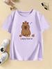 Cartoon Trendy Capybara T Shirts Kids Childrens Tshirt Boys Girls Short Sleeve Summer Spring Casual Top Tee Shirt