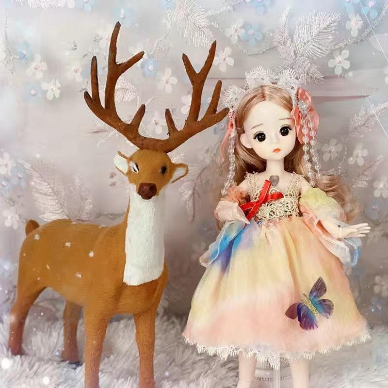 30 см мини подвижная 21 шарнирная кукла игрушка для девочек 3D большие глаза BJD принцесса полная одежда коллекция платьев детская кукла подарок