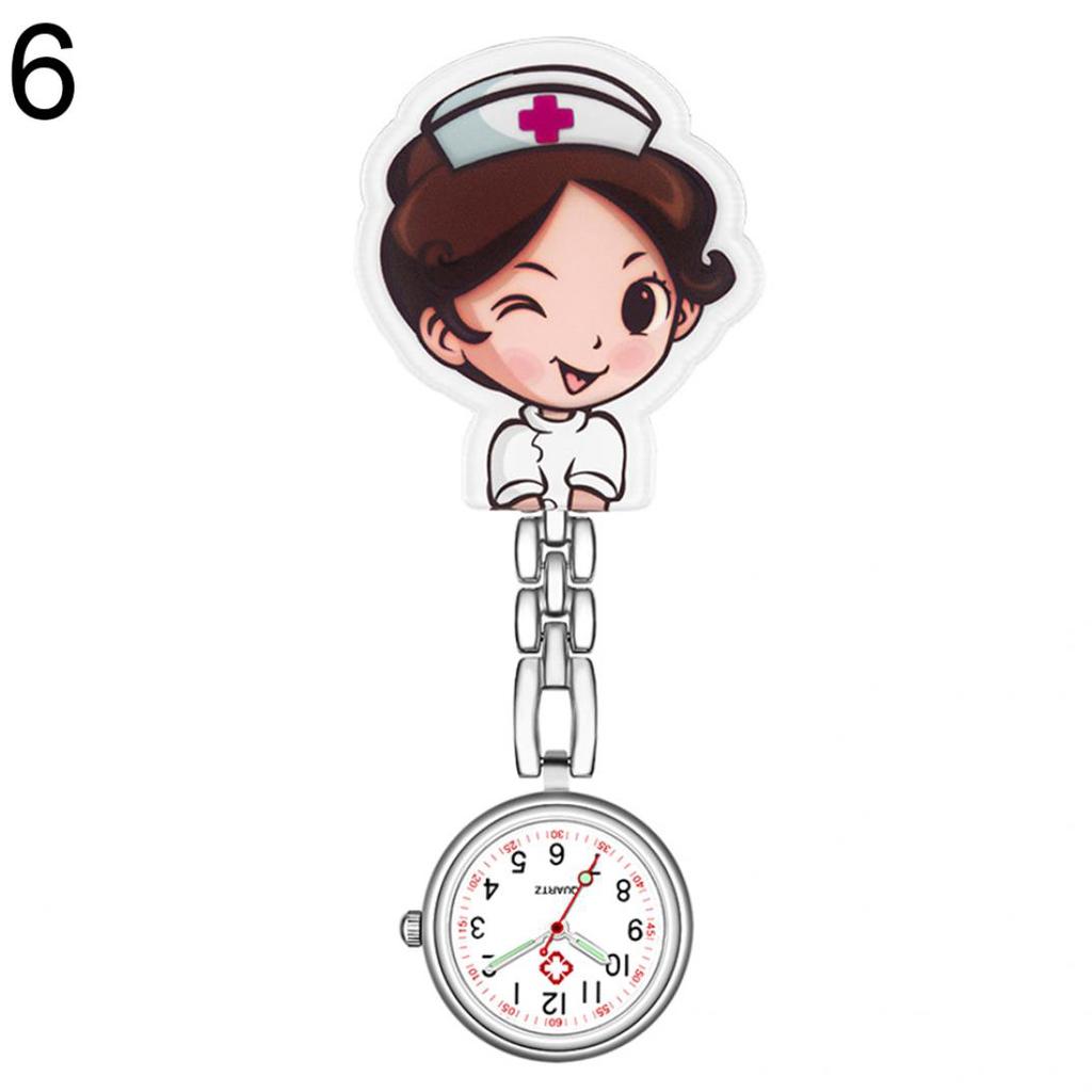 Numeral Analog Quartz Clip-On Fob Nurse Doctor Hanging Luminous Pocket Watch